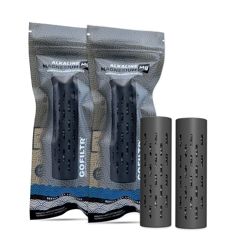 GOFILTR Magnesium Alkaline Water Infuser (2 Pack) 9.5 pH + Electrolytes for Any Water Bottle/Small Pitcher, 750 Refills / 3 Months, 2 Ionized Mineral Water Infusers - Image 1